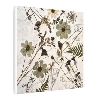 Japandi Dried Flowers in Golden Hour | Japanese Pattern Canvas Art