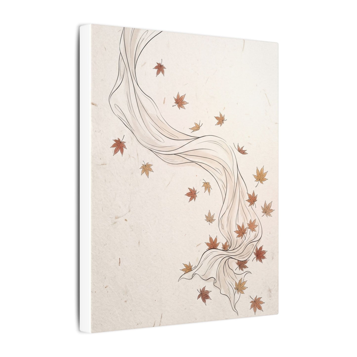 Japandi Silk Drape in Dawn | Minimal Line Canvas Art