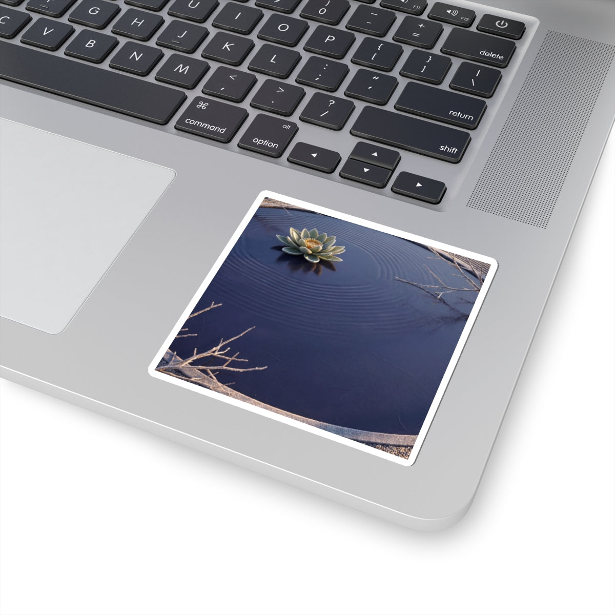 Lotus Flower Sticker | Winter Zen Karesansui Art Art Print