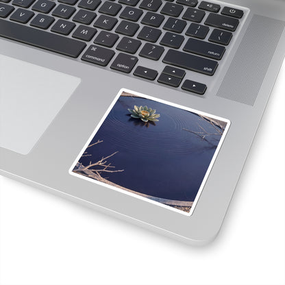 Lotus Flower Sticker | Winter Zen Karesansui Art Art Print