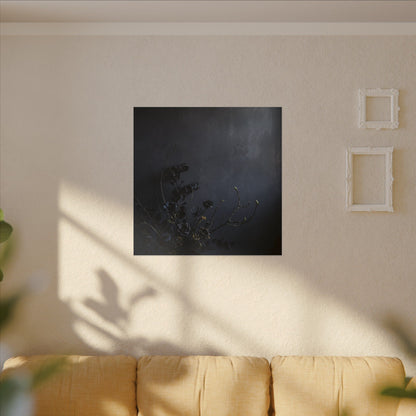 Dried Flowers Spring Canvas Art | Dark Japandi Moody Design