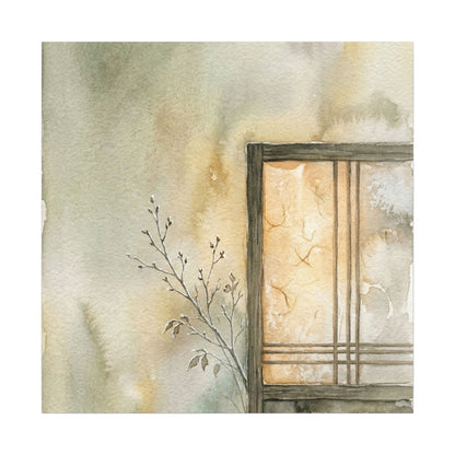 Ma Shoji Screen Canvas Art - Japandi Watercolor