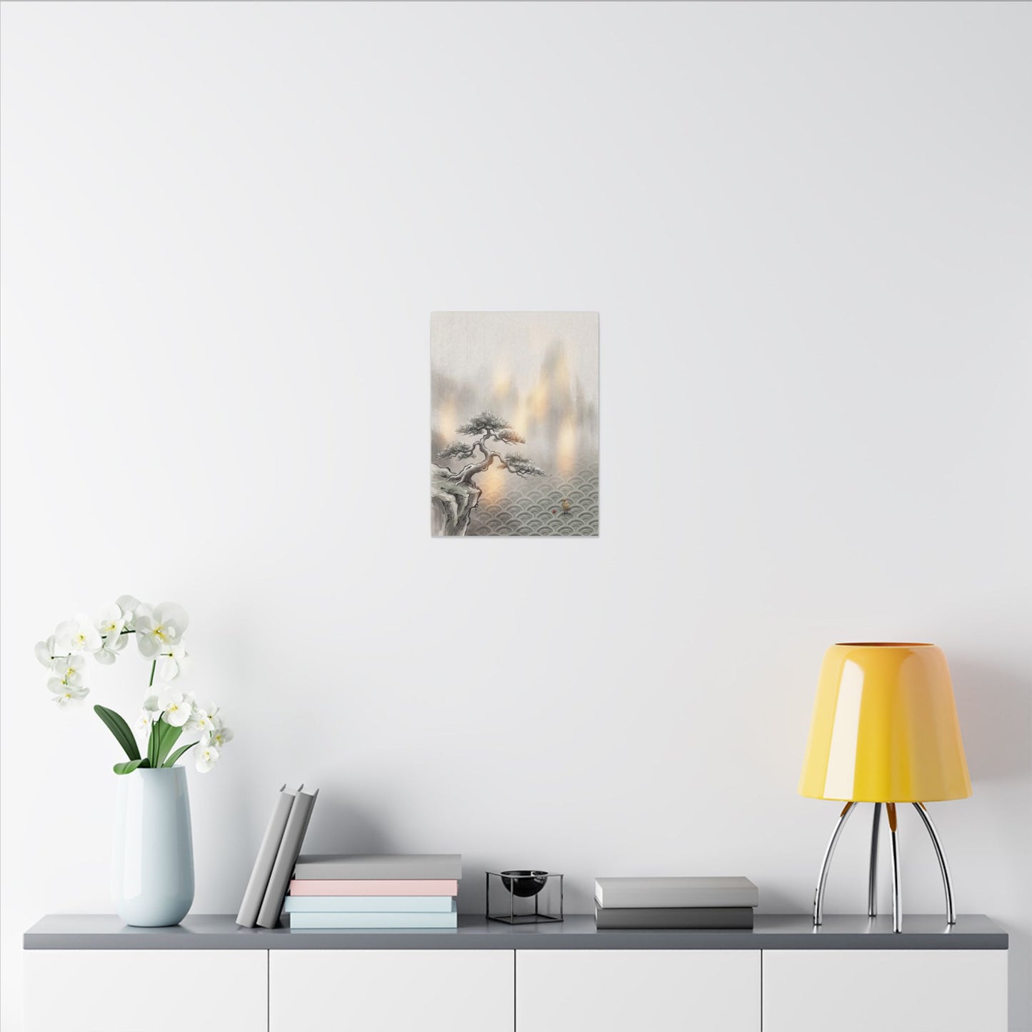 Pine Tree Canvas Art | Winter Japandi Japanese Pattern Art