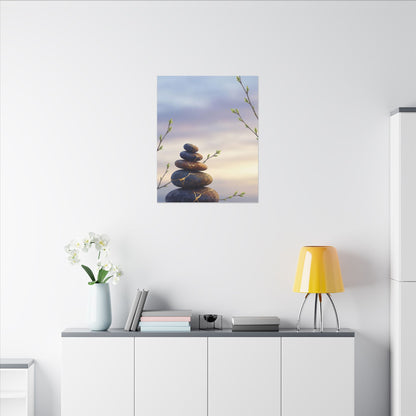 Spring River Stones Gold Vein Canvas Art | Philosophical Decor