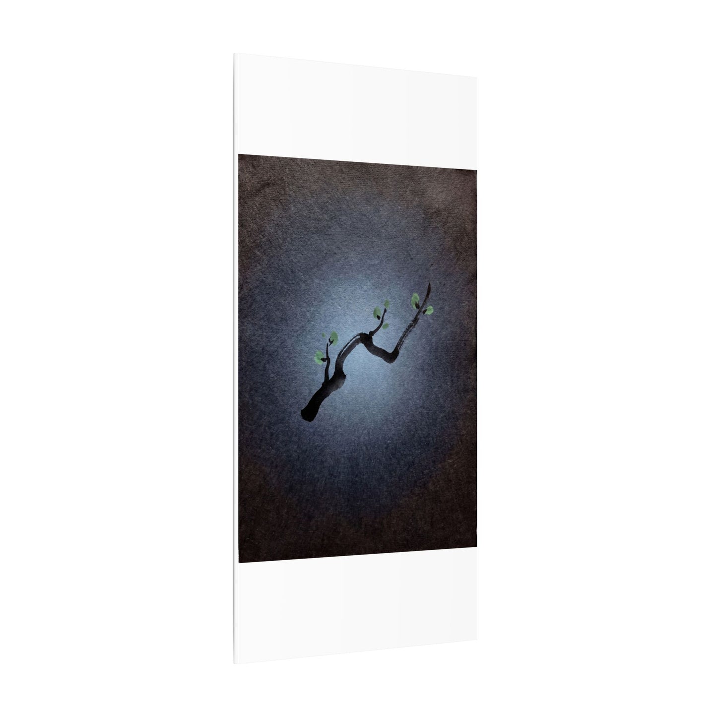 Ink Brushstroke Canvas Art | Spring Dark Japandi Moody Minimal Art