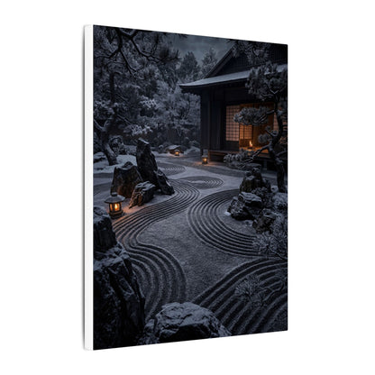 Candlelight Rock Garden Canvas Art - Dark Japandi Fukinsei