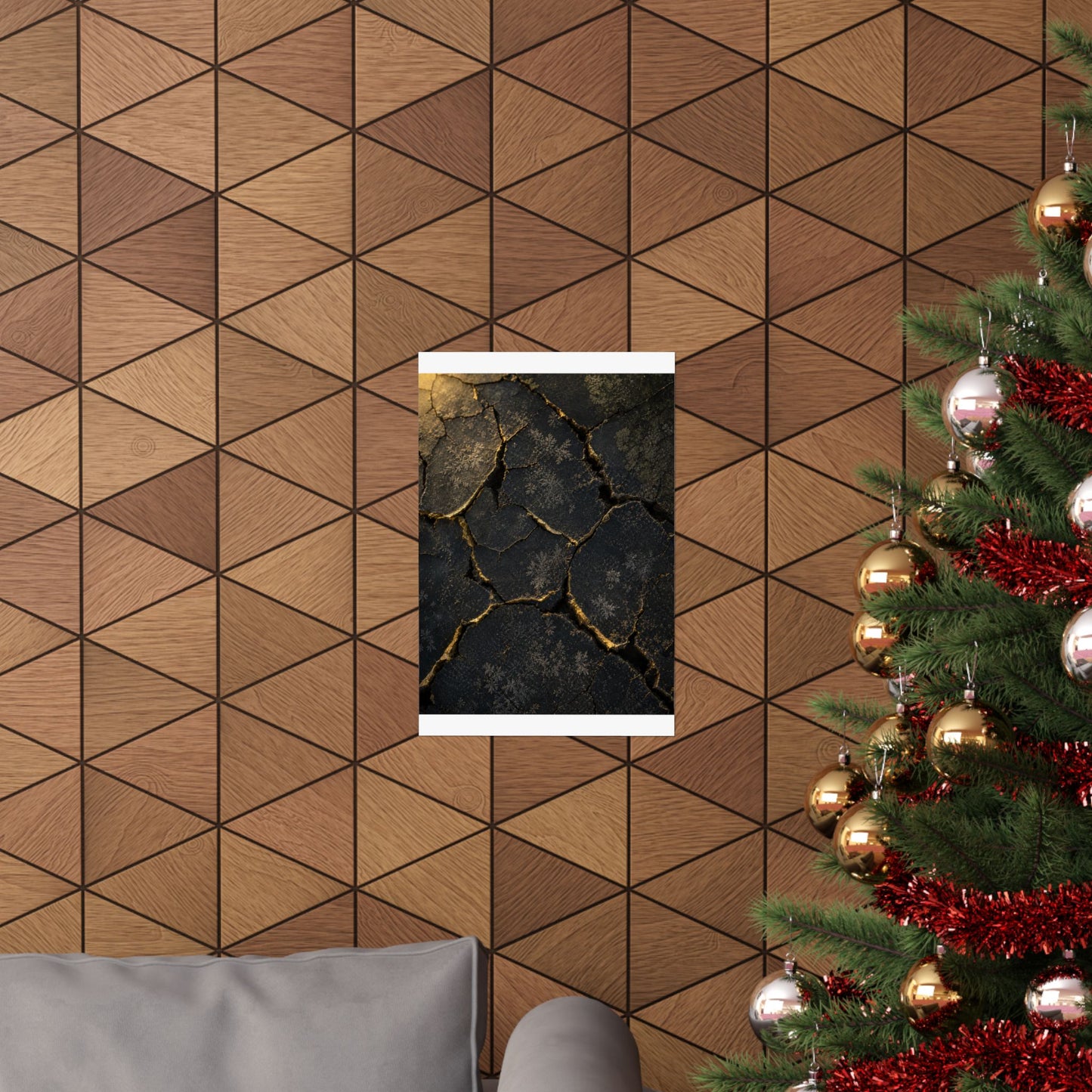 Cracked Earth Shadow Zen Wall Art Print | Atmospheric Dark Japandi Art