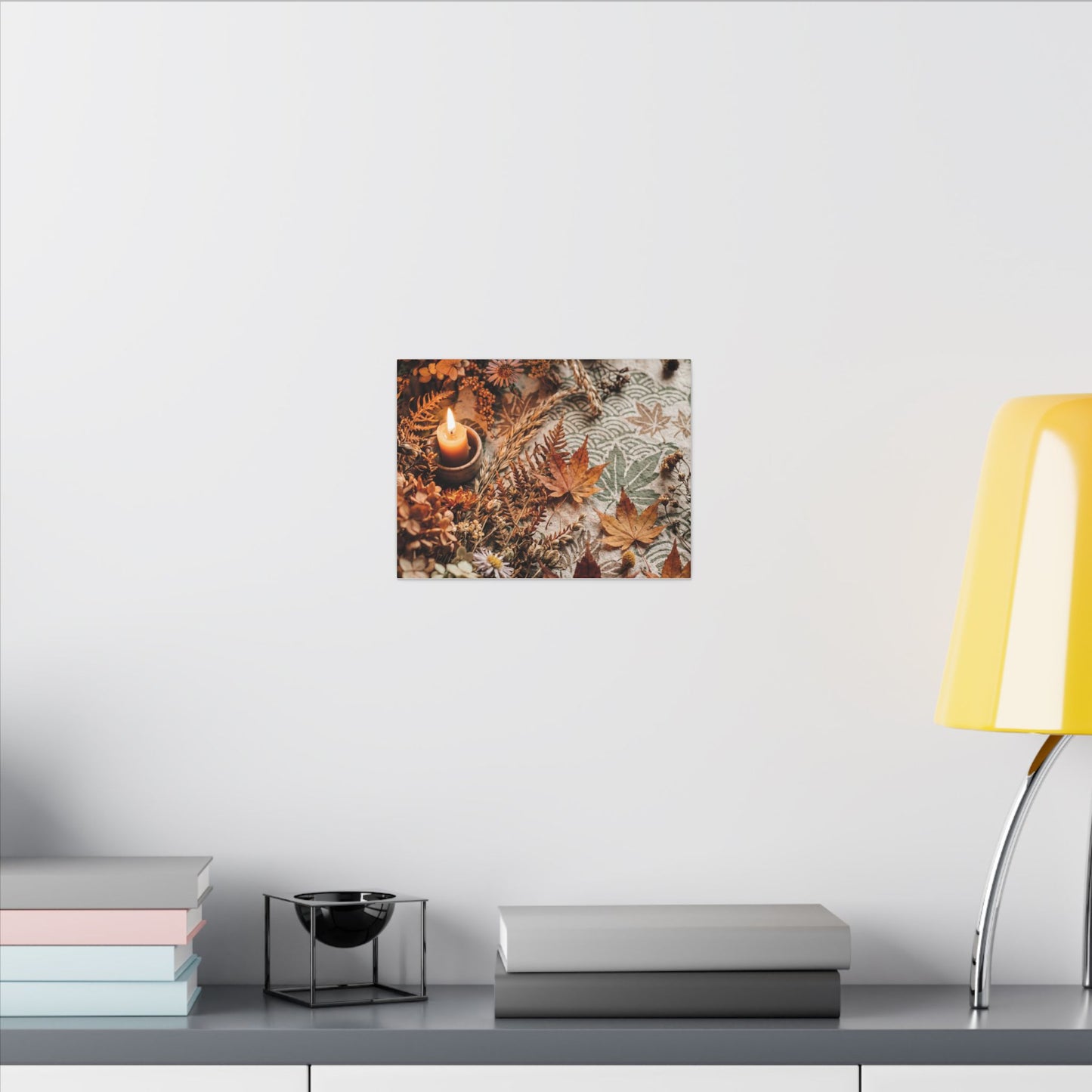 Candlelight Dried Flowers Canvas Art - Japandi Seijaku