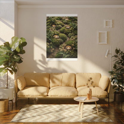 Moss Close Up Japanese Pattern Canvas Art | Neutral Japandi Art