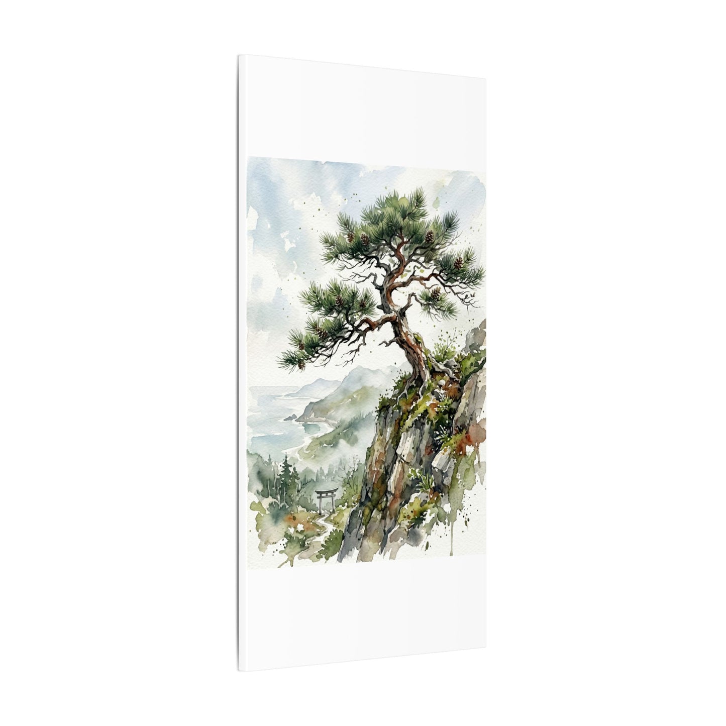 Pine Tree Spring Canvas Art | Japandi Neutral Design