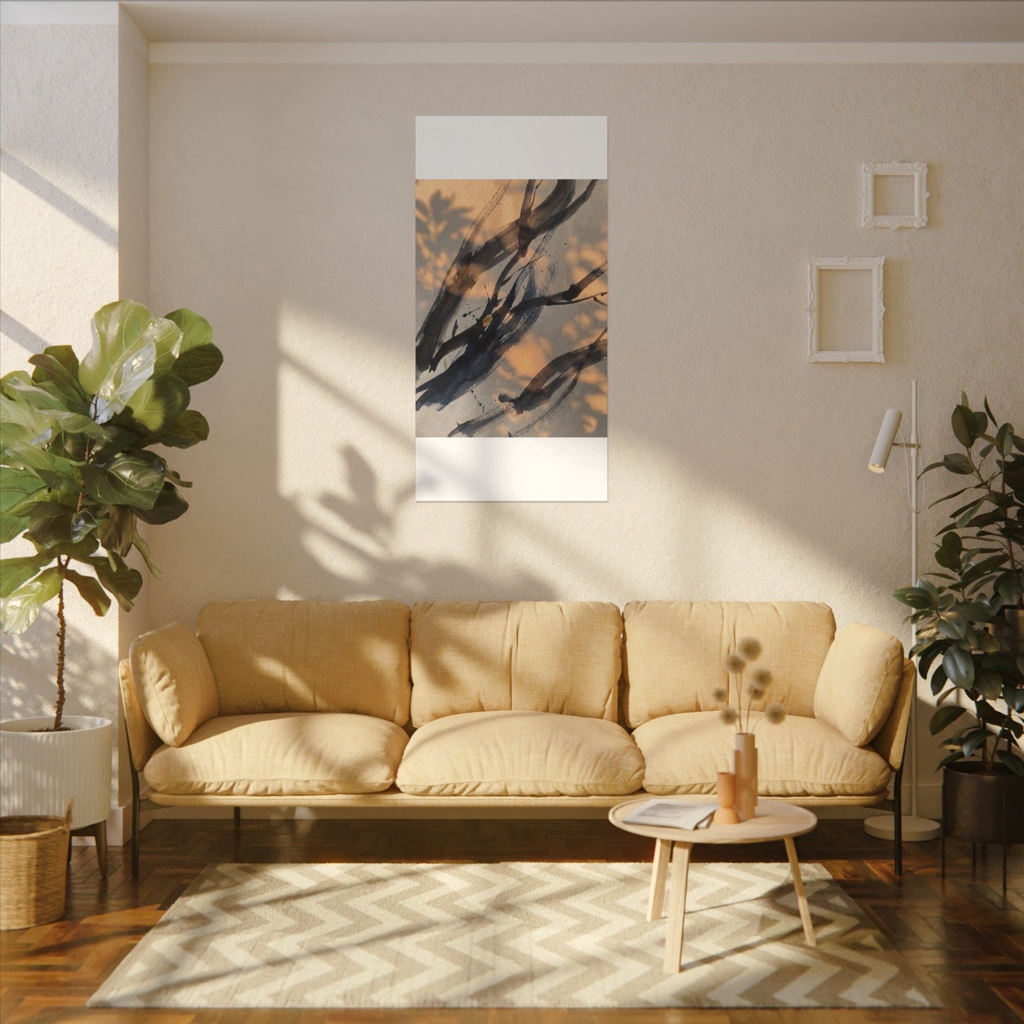 Datsuzoku Ink Brushstroke Canvas Art - Dark Japandi Shadow Zen