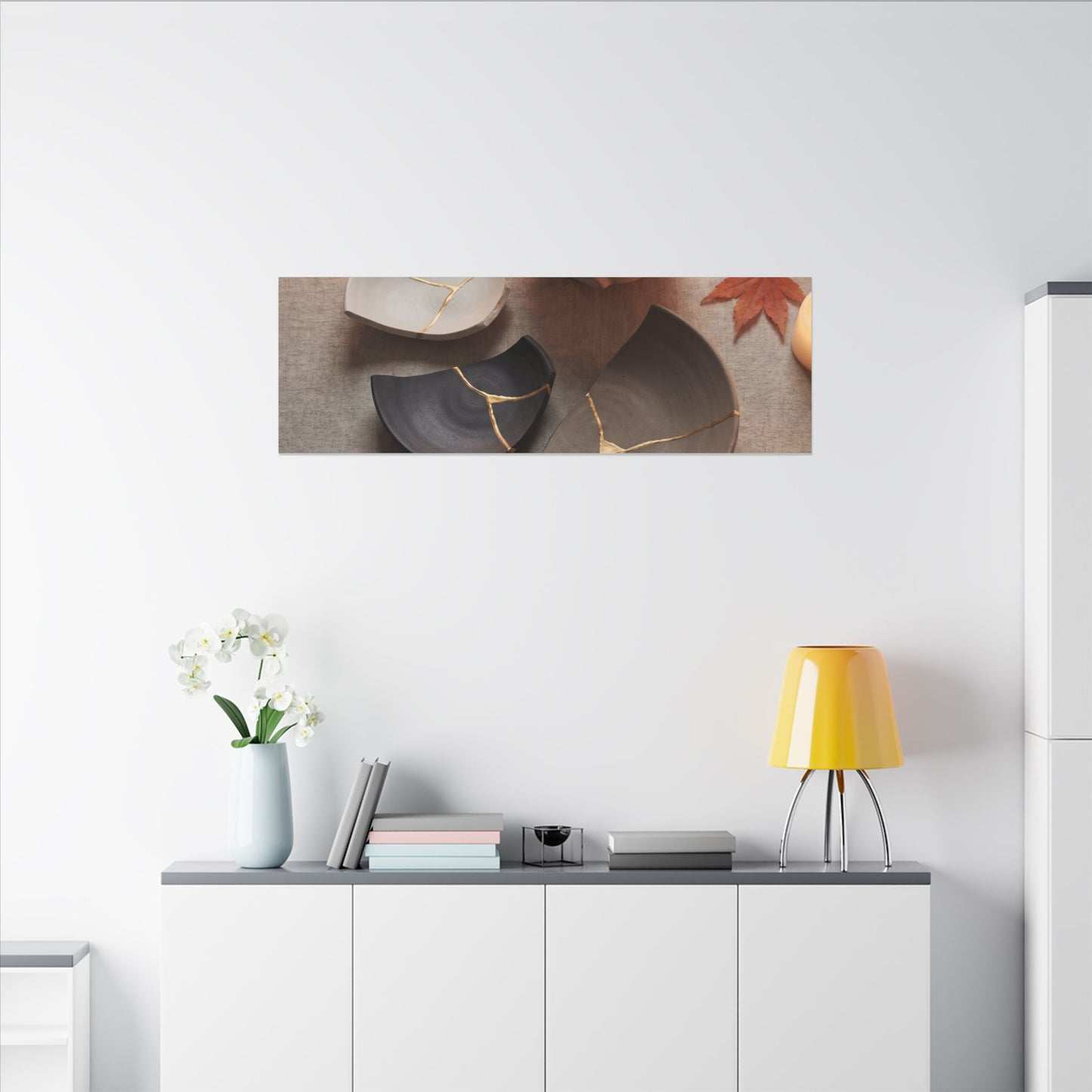 Candlelight Broken Pottery Canvas Art - Japandi Ma