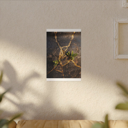 Rust Patina Gold Repair Canvas Art | Resilient Kintsugi Art