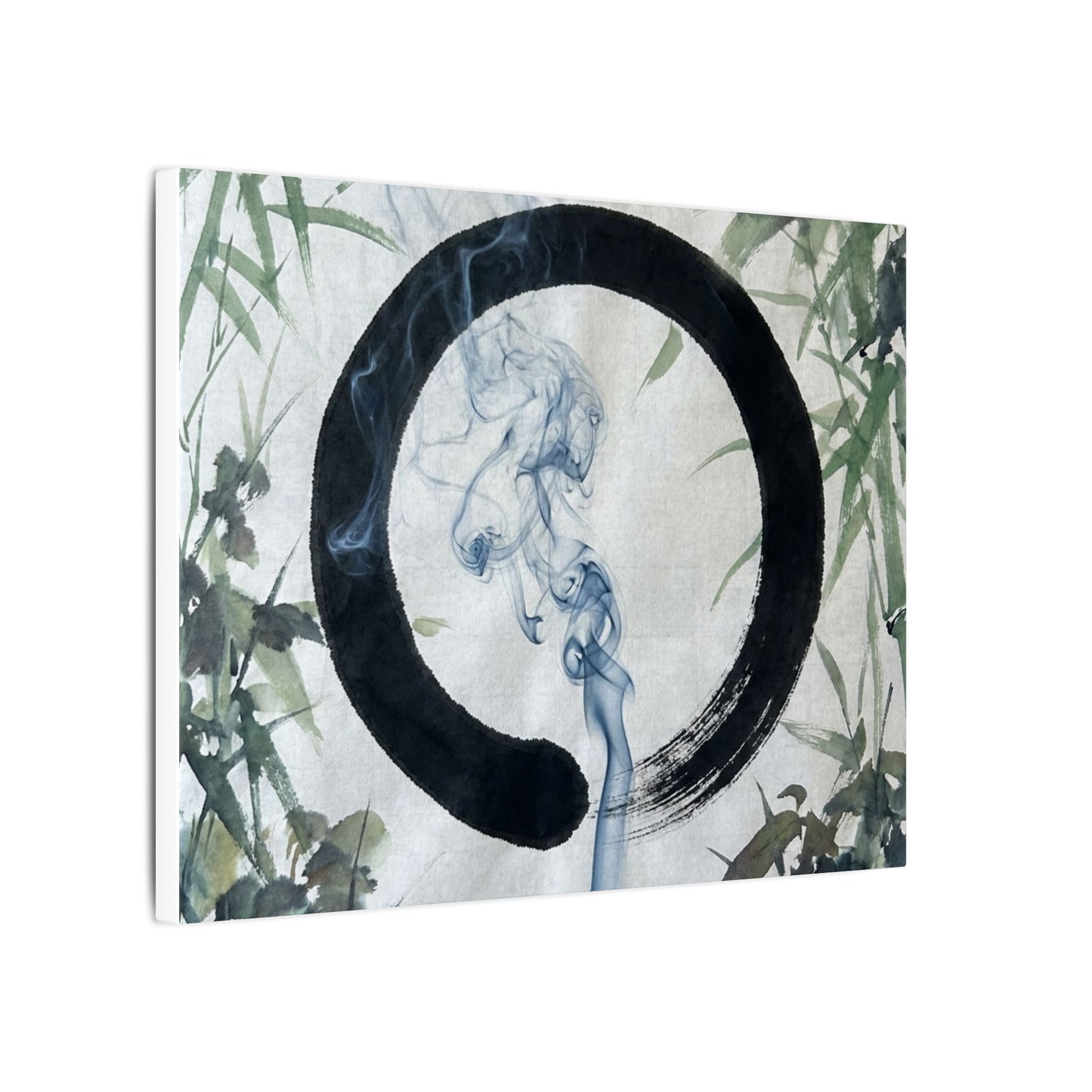 Zen Incense Smoke in Moonlight | Enso Canvas Art