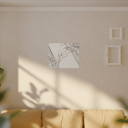 Neutral Shoji Screen Canvas Art - Minimal Line Japandi