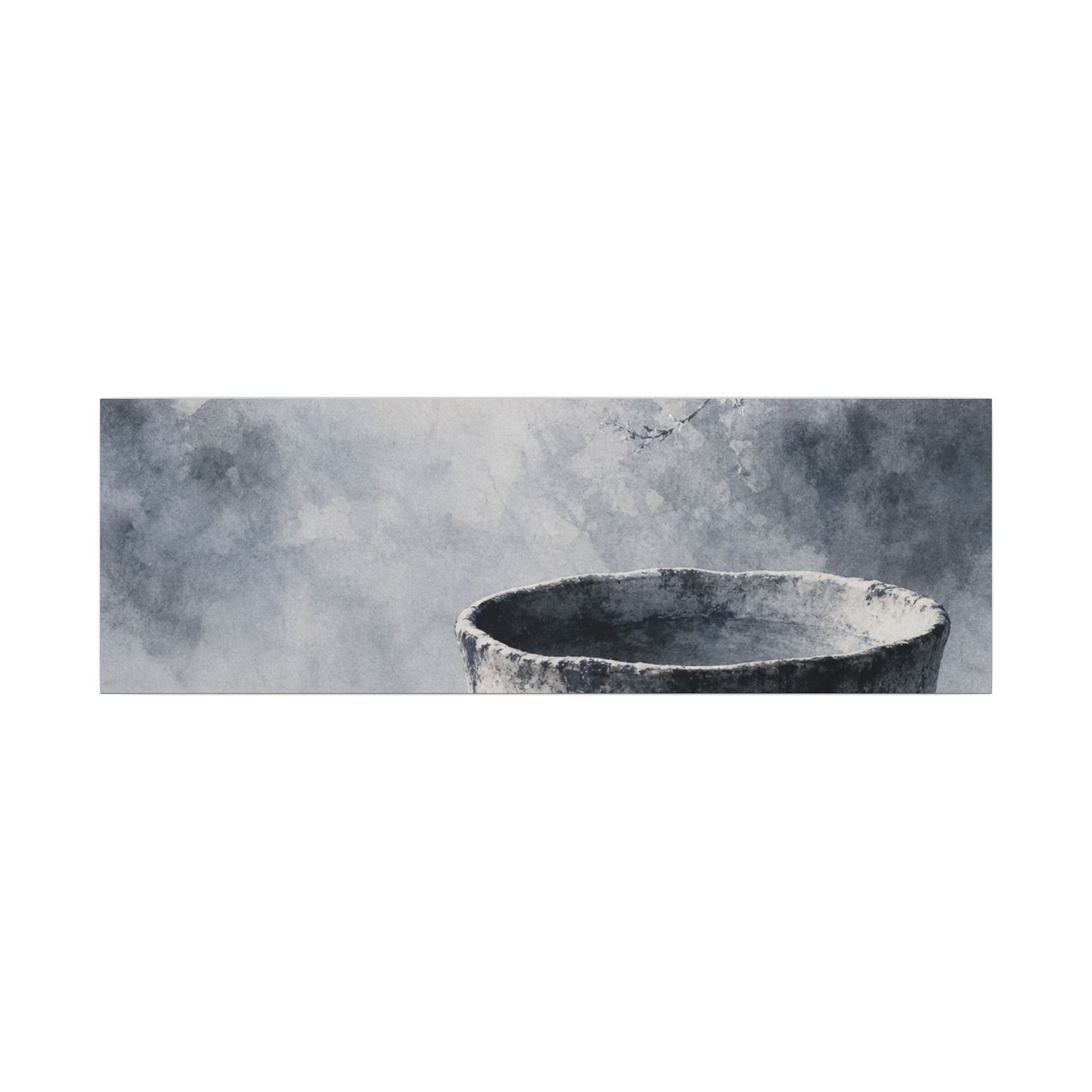 Seijaku Ceramic Bowl Canvas Art - Zen Sumi E