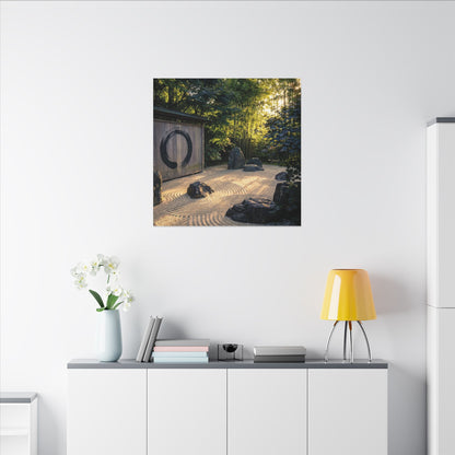 Rock Garden Enso Canvas Art | Tranquil Zen Art