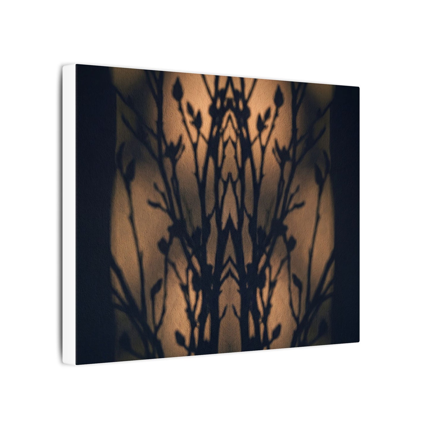 Dark Japandi Shadow Play in Golden Hour | Shadow Zen Canvas Art