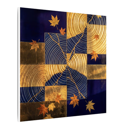Autumn Water Ripple Crackle Gold Canvas Art | Artful Decor