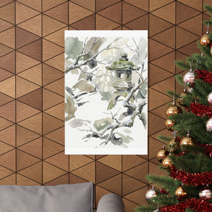 Dappled Stone Lantern Wall Art Print - Japandi Ma