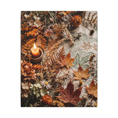 Candlelight Dried Flowers Canvas Art - Japandi Seijaku