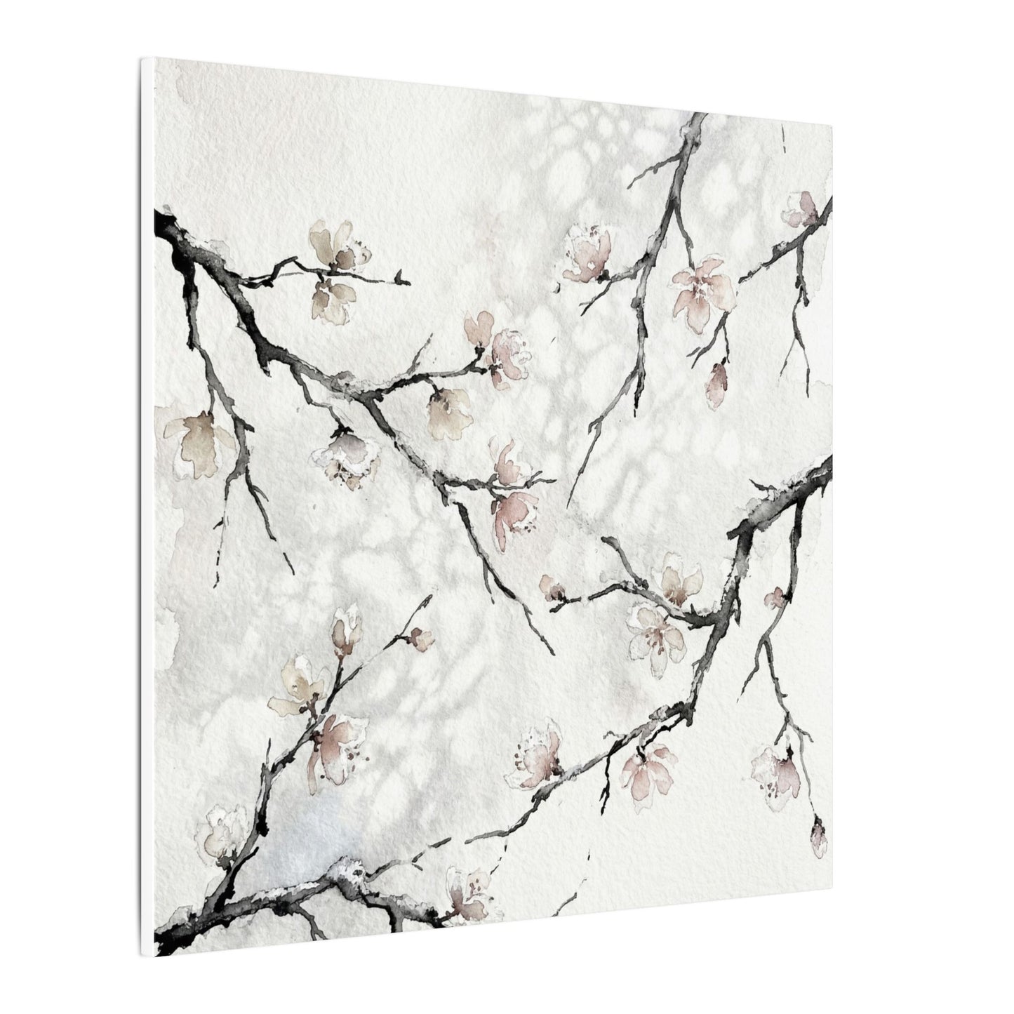 Cherry Blossom Canvas Art | Winter Japandi Watercolor Art