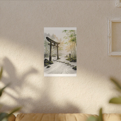 Peaceful Torii Gate Canvas Art - Karesansui Zen