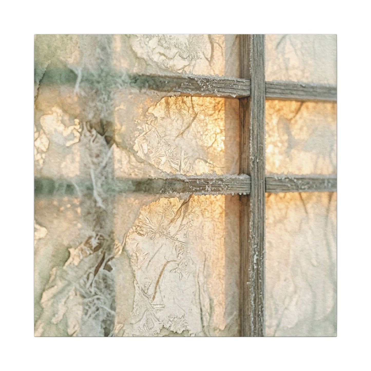 Winter Shoji Screen Watercolor Canvas Art | Elegant Decor