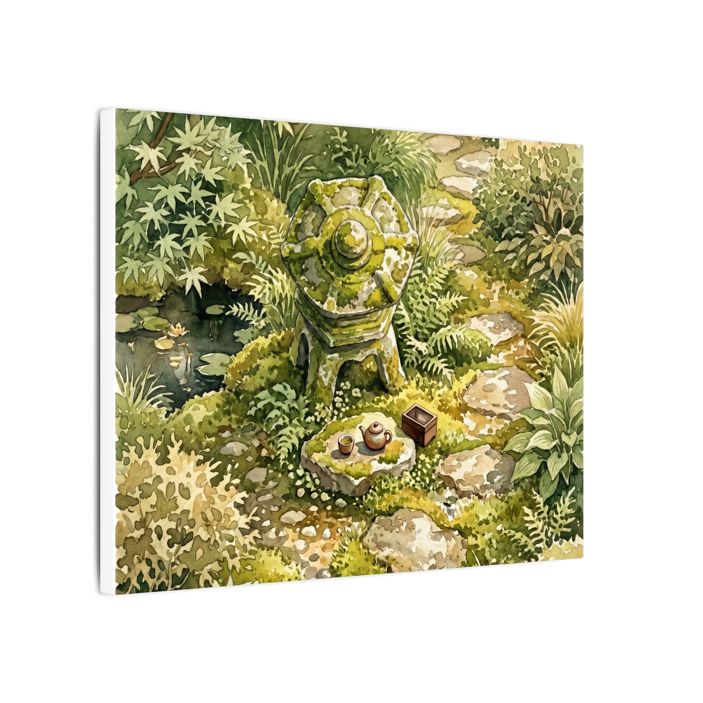 Datsuzoku Stone Lantern Canvas Art - Japandi Watercolor