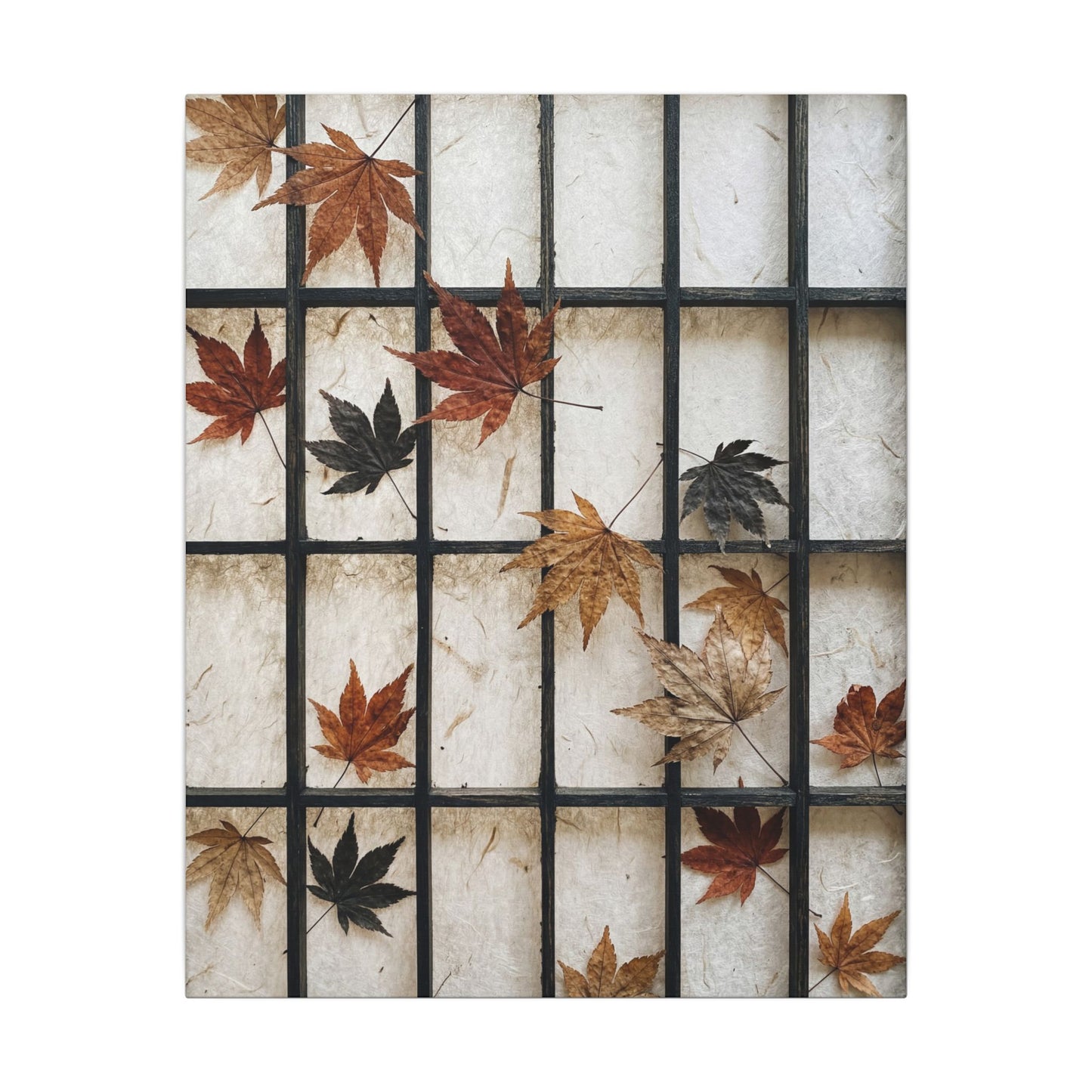 Japandi Shoji Screen in Overcast | Texture Canvas Art