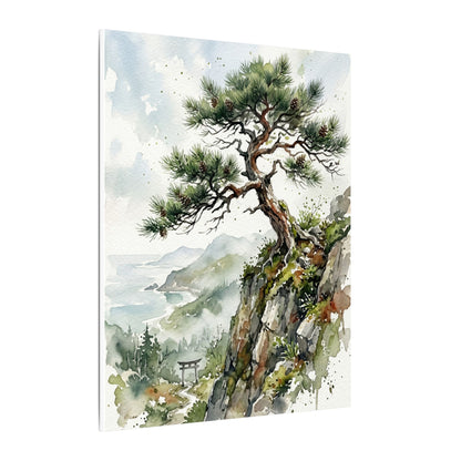 Pine Tree Spring Canvas Art | Japandi Neutral Design