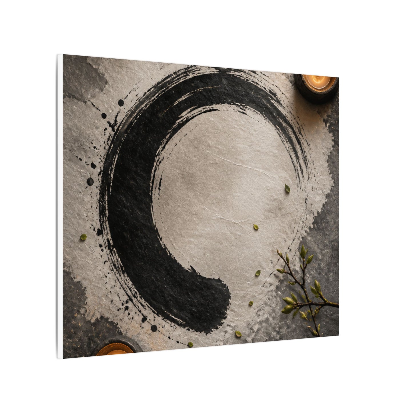 Candlelight Ink Brushstroke Canvas Art - Zen Ma