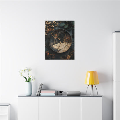 Kintsugi Rust Patina in Dawn | Gold Repair Canvas Art