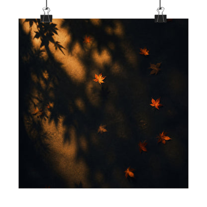 Autumn Shadow Play Moody Minimal Wall Art Print | Sophisticated Decor
