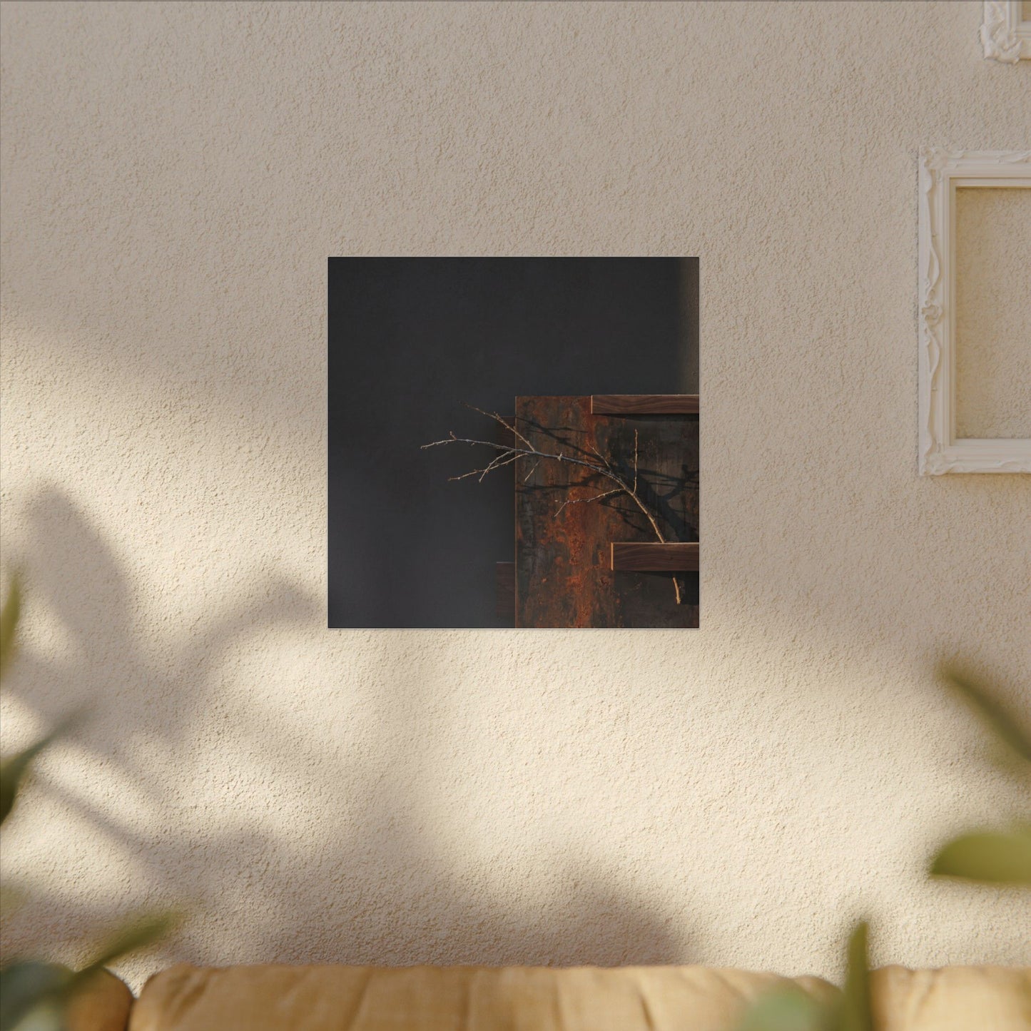 Ma Rust Patina Canvas Art - Dark Japandi Dark Texture