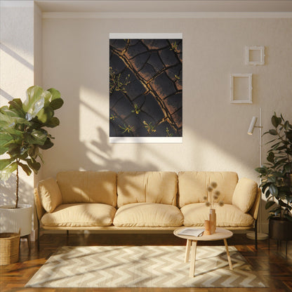 Kintsugi Cracked Earth in Golden Hour | Gold Vein Canvas Art
