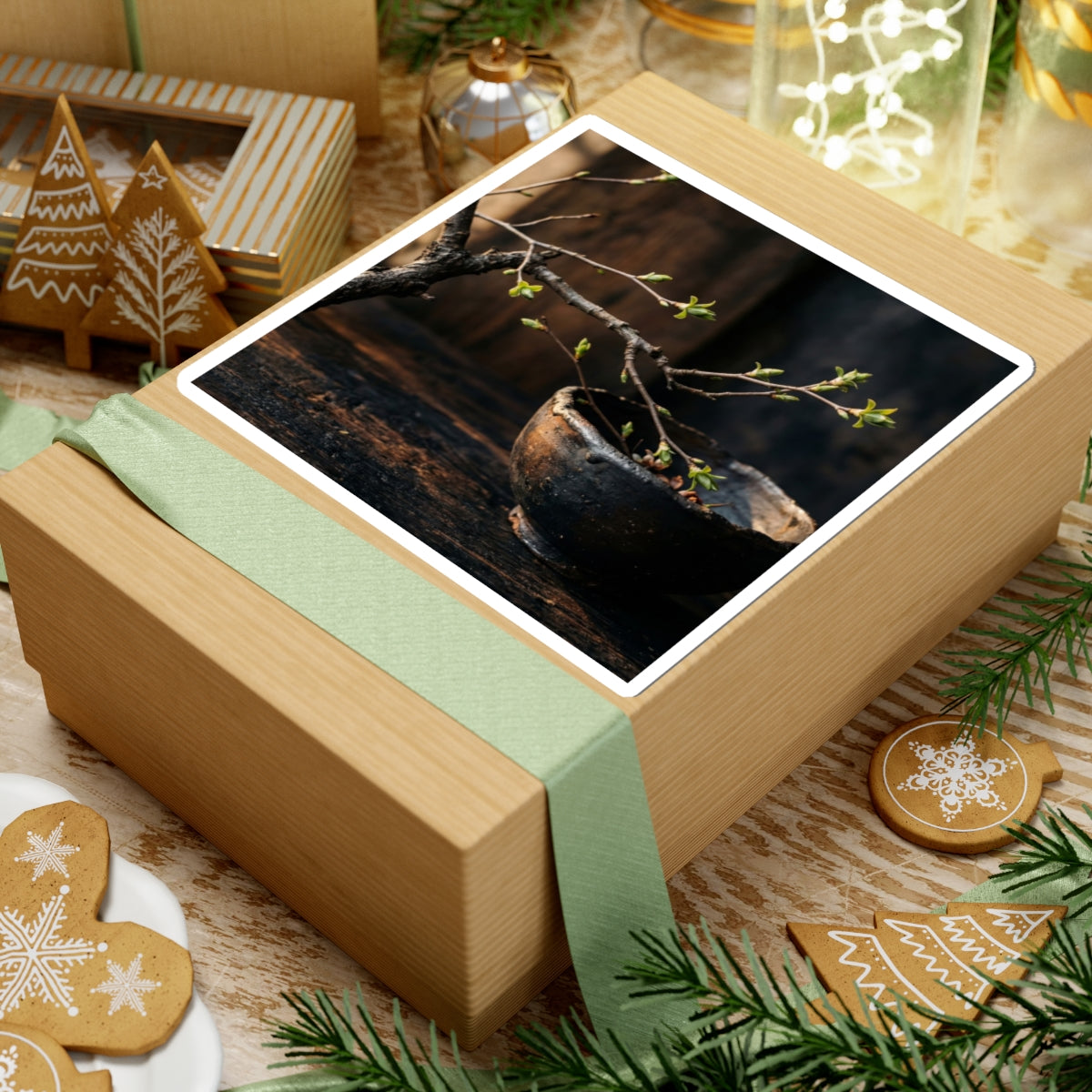 Ceramic Bowl Spring Sticker | Dark Japandi Moody Design Art Print