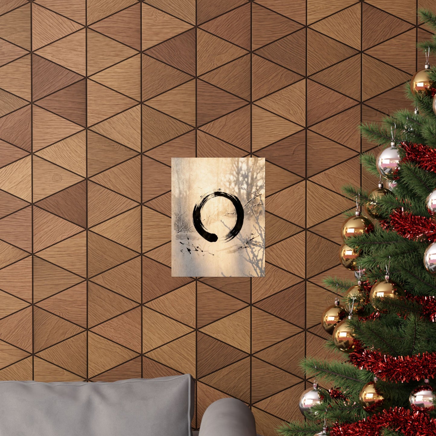 Shoji Screen Wall Art Print | Winter Zen Enso Art