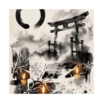 Zen Torii Gate in Candlelight | Enso Wall Art Print