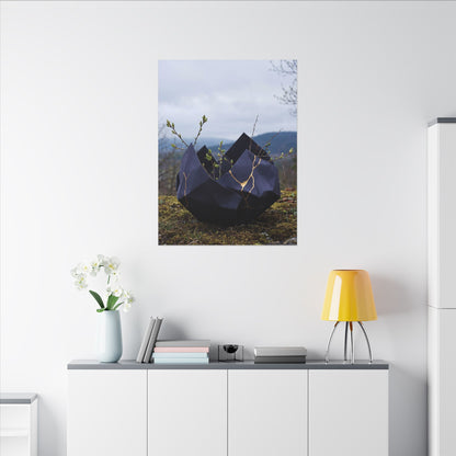 Paper Fold Canvas Art | Spring Kintsugi Gold Repair Art