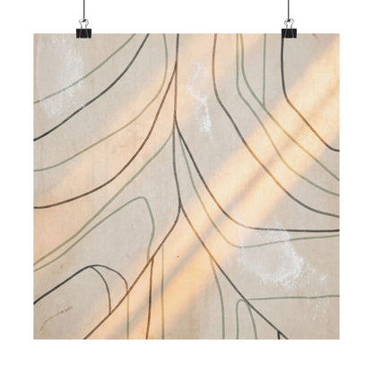 Winter Shoji Screen Minimal Line Wall Art Print | Elegant Decor