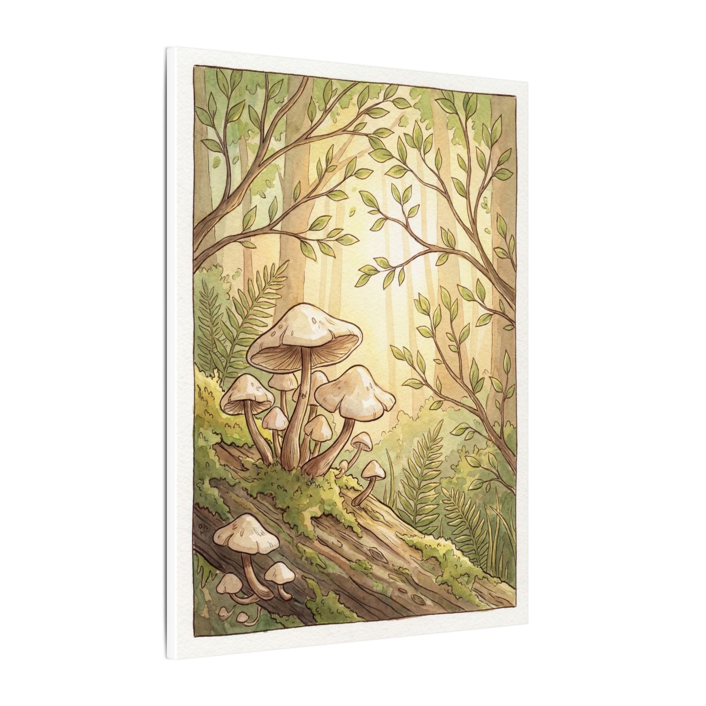 Spring Wild Mushrooms Mushroom Illustration Canvas Art | Cozy Decor