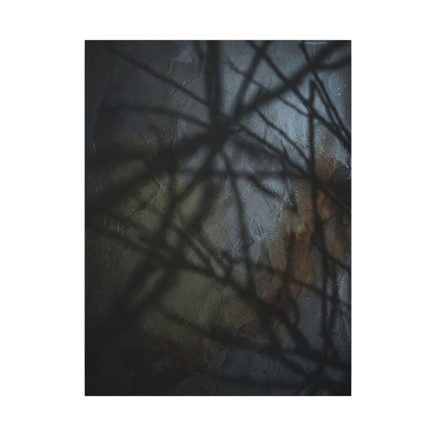Shadow Play Dark Texture Canvas Art | Sophisticated Dark Japandi Art