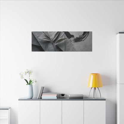 Winter Paper Fold Enso Canvas Art | Serene Decor