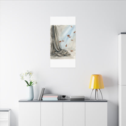 Ma Silk Drape Canvas Art - Japandi Watercolor