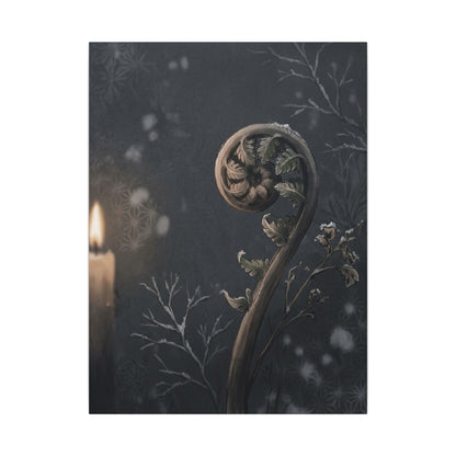 Candlelight Fern Unfurling Canvas Art - Japandi Ma