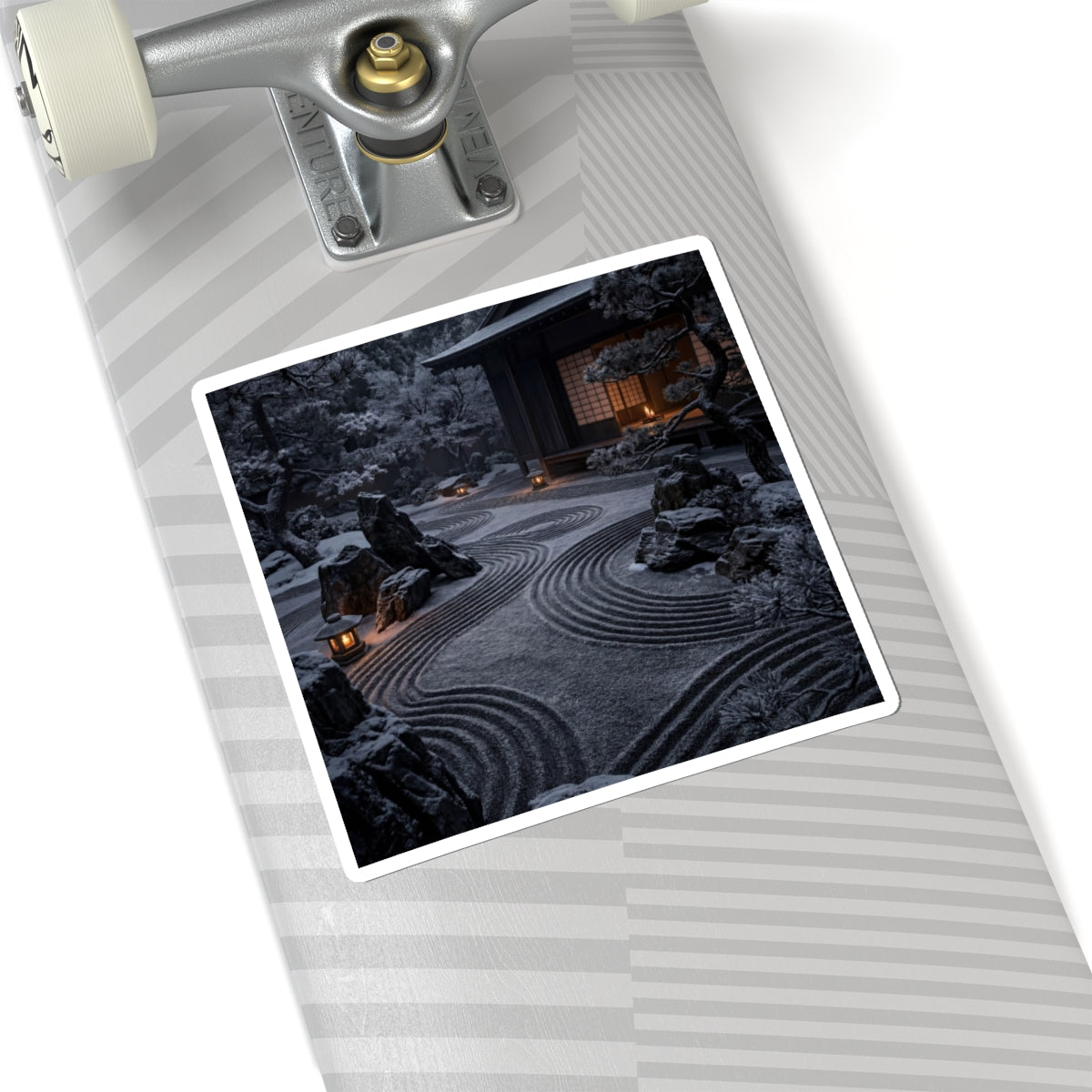 Candlelight Rock Garden Sticker - Dark Japandi Fukinsei Art Print
