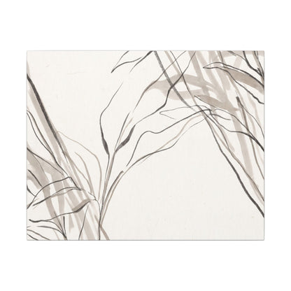 Neutral Shoji Screen Canvas Art - Minimal Line Japandi