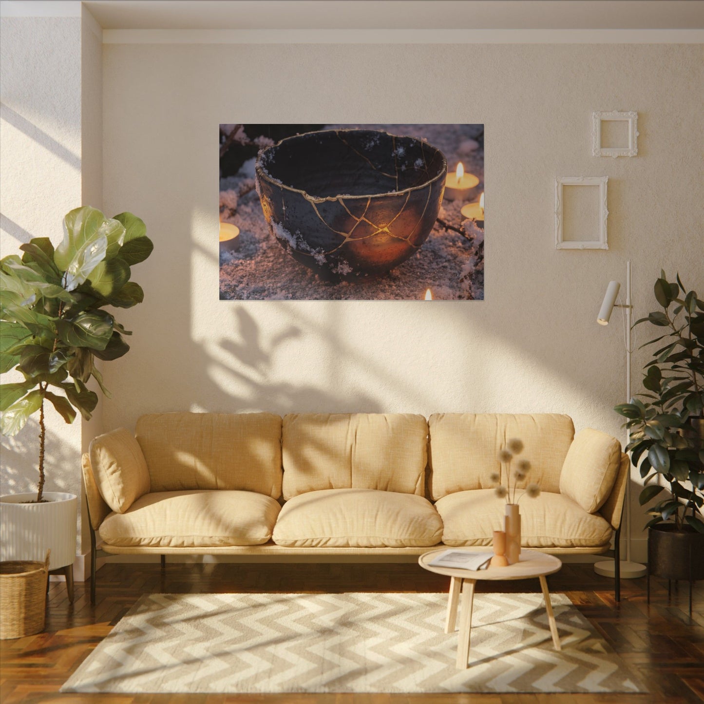 Ceramic Bowl Gold Repair Canvas Art | Beautiful Kintsugi Art