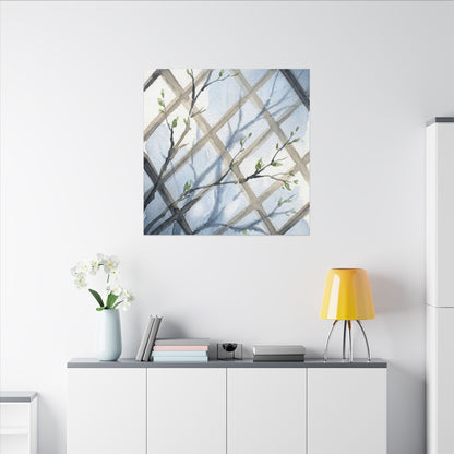 Shoji Screen Canvas Art | Spring Japandi Watercolor Art